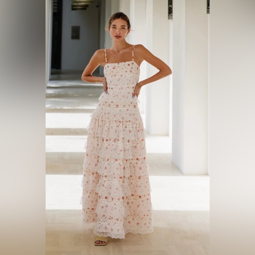White Sleeveless Spaghetti Strap Maxi Sundress
